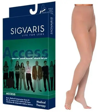 Sigvaris Essential Opaque Pantyhose Compression Stockings - Women's Small Suntan