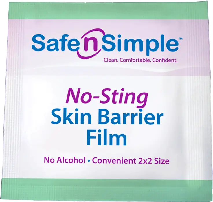 Safe N Simple Alcohol Free No Sting Skin Barrier Wipes 2.4" x 2.4"