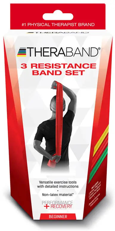 TheraBand Latex Free Resistance Bands - Yellow, Red, and Green