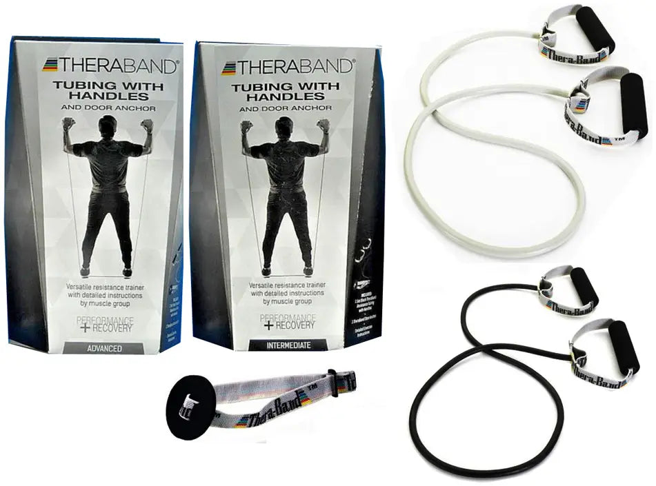 TheraBand Resistance Tubing with Soft Handles and Door Anchor