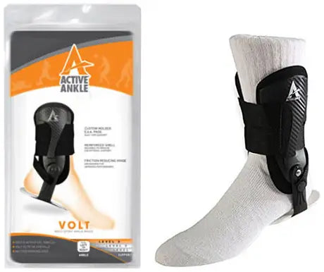Hygenic Active Ankle Volt Rigid Ankle Brace, Black, Small