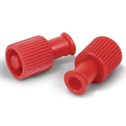 TRUECARE Dual-Function Red Syringe Locking Caps, Box of 100