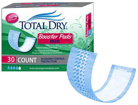 TotalDry Duo Booster Pads, 12" Long