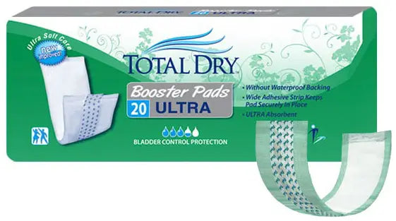 TotalDry Ultra Booster Pads, 13" Long