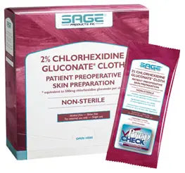 Stryker 2% Chlorhexidine Gluconate Cloth 7.5" x 7.5"