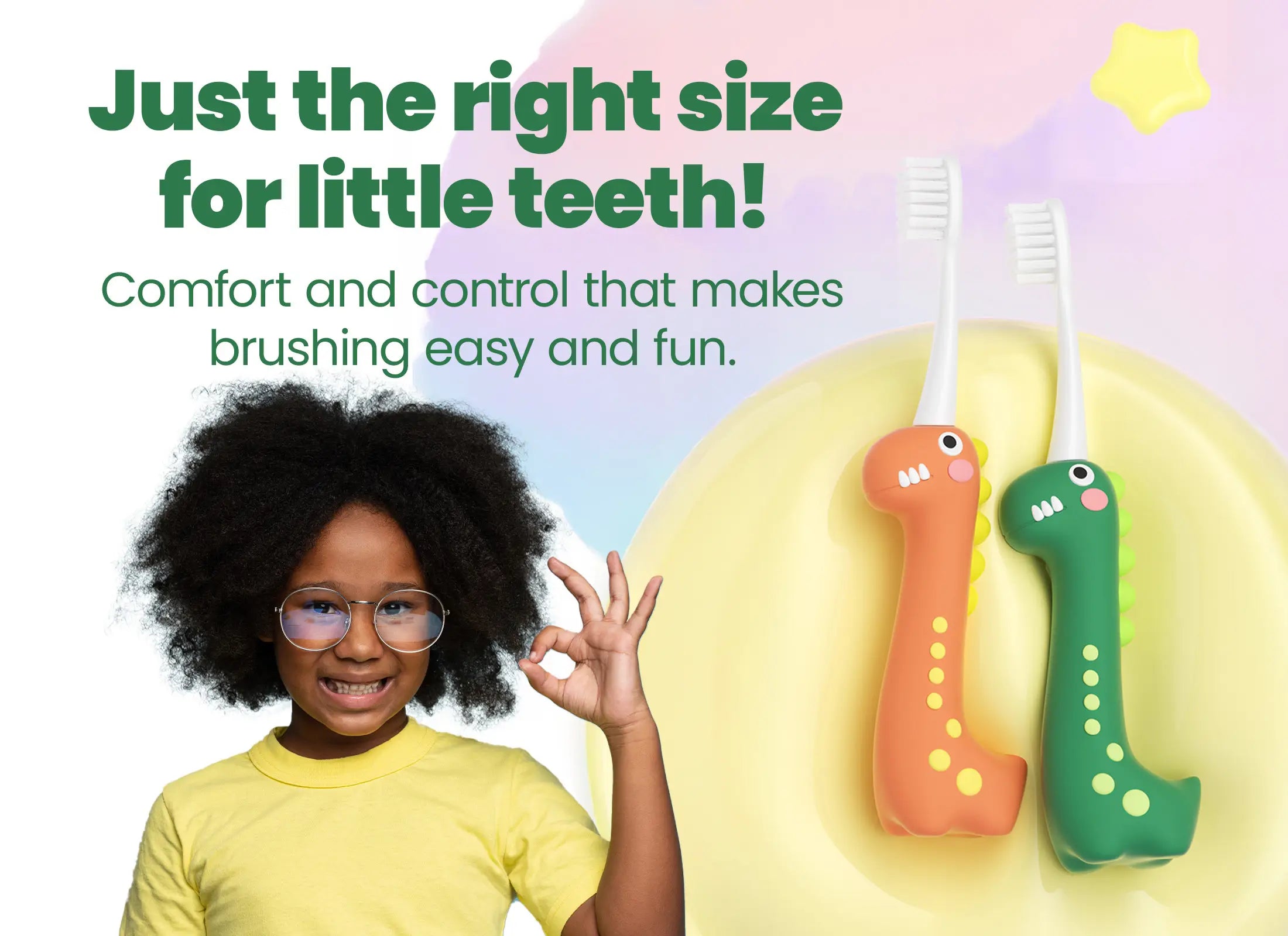 Kids Dinosaur Toothbrushes – 3 Fun Colors in One Pack