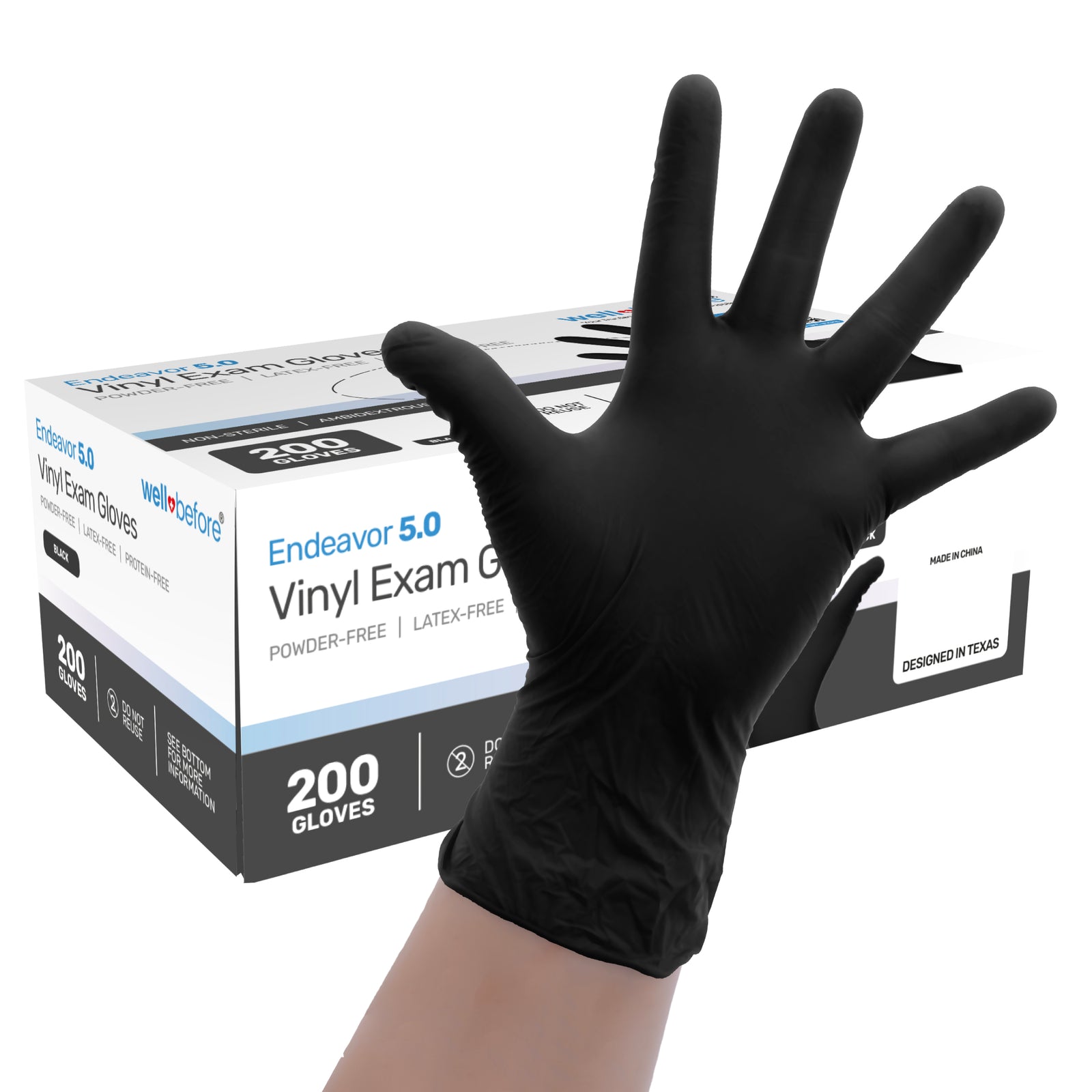 WellBefore Endeavor Vinyl Examination Gloves - Box of 200