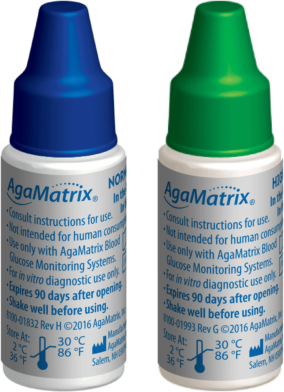 AgaMatrix WaveSense Keynote Normal/High Control Solution (2 Pack)