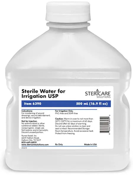 Nurse Assist USP Sterile Water for Irrigation, 500 mL with Break Band Cap