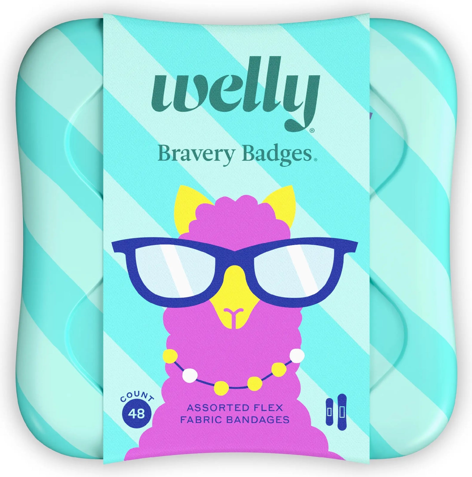 Welly Health Assorted Floral Variety Flex Fabric Bandages, 48 Count