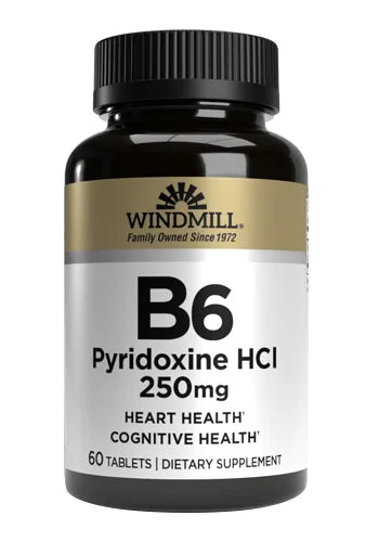 Windmill Vitamin B-6 Pyridoxine 250 mg Tablets, 60 Count
