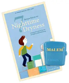 Malem Ultimate Bedwetting Alarm Starter Kit - Blue, Regular Twin Overlay