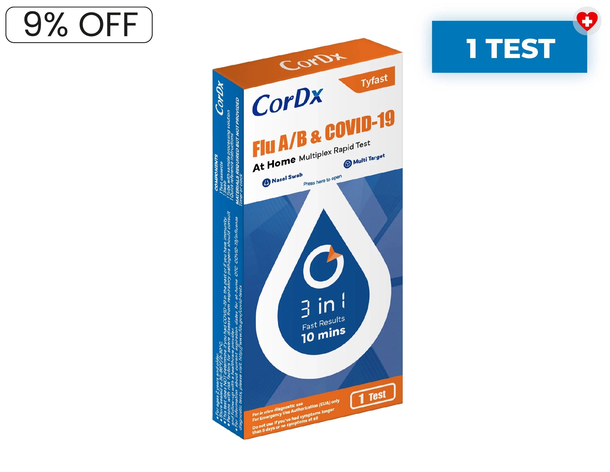 CorDx TyFast Flu A/B & COVID-19 At Home