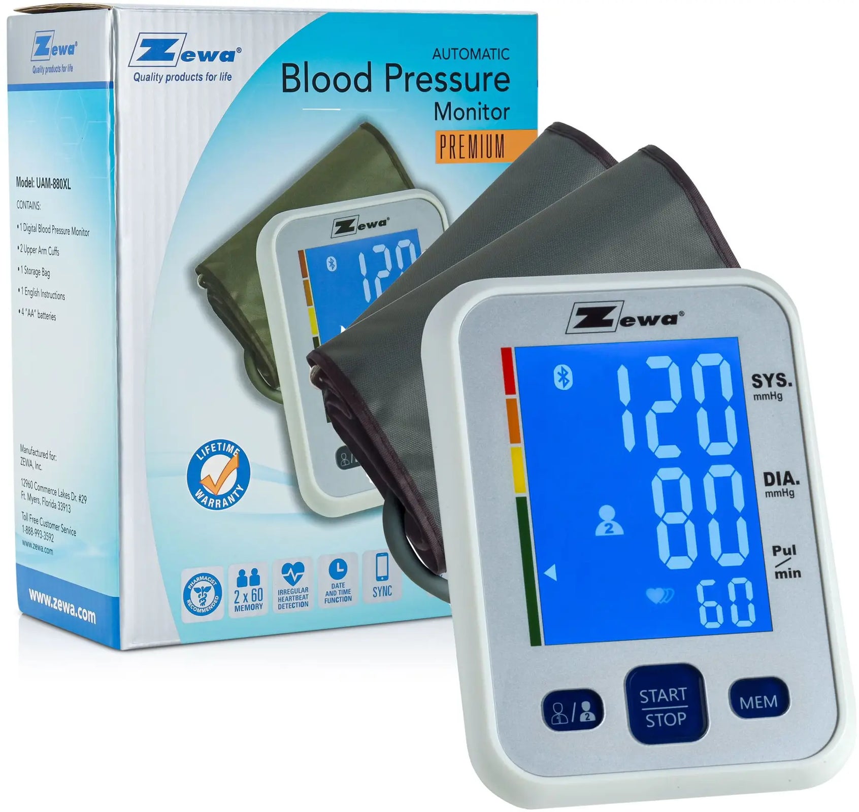Veridian Healthcare Premium Upper Arm Blood Pressure Monitor with Two Cuffs