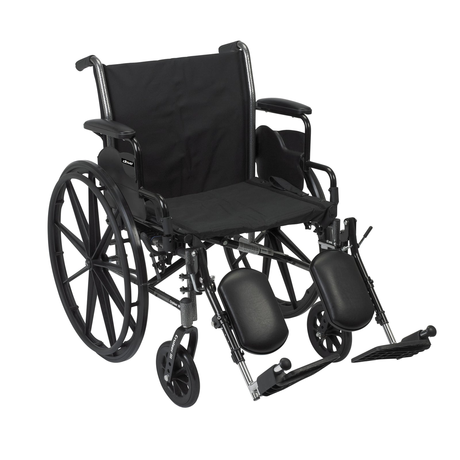 McKesson Lightweight Wheelchair Dual Axle (18" & 20" Seat Widths) w/ Swing-Away Footrest/Elevating Legrest, Black Upholstery, 300 lbs. Weight Capacity