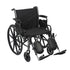 McKesson Lightweight Wheelchair Dual Axle (18" & 20" Seat Widths) w/ Swing-Away Footrest/Elevating Legrest, Black Upholstery, 300 lbs. Weight Capacity
