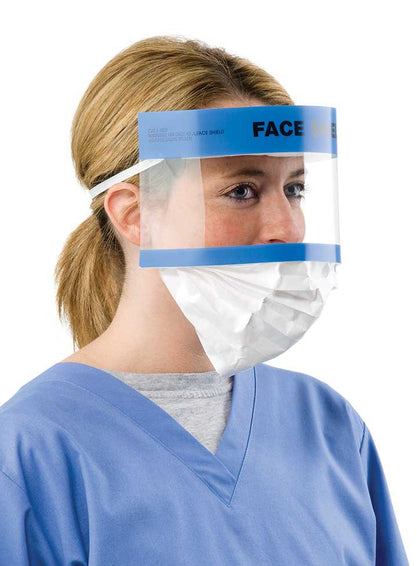 Face Shield With Retractable Splash Guard One Size Fits Most Full Length Anti-Fog Disposable Nonsterile