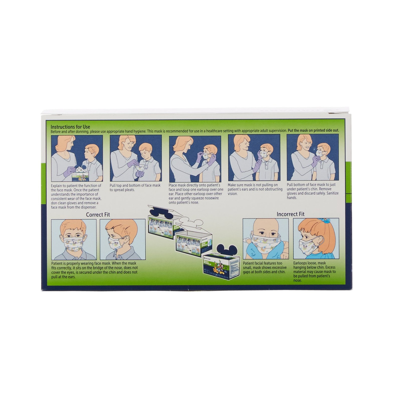Procedure Mask Pleated Earloops Child Size Kid Design (Disney) Nonsterile Not Rated Pediatric