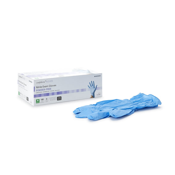 McKesson Confiderm 6.5CX Extended Cuff Nitrile Extended Cuff Length Exam Glove
