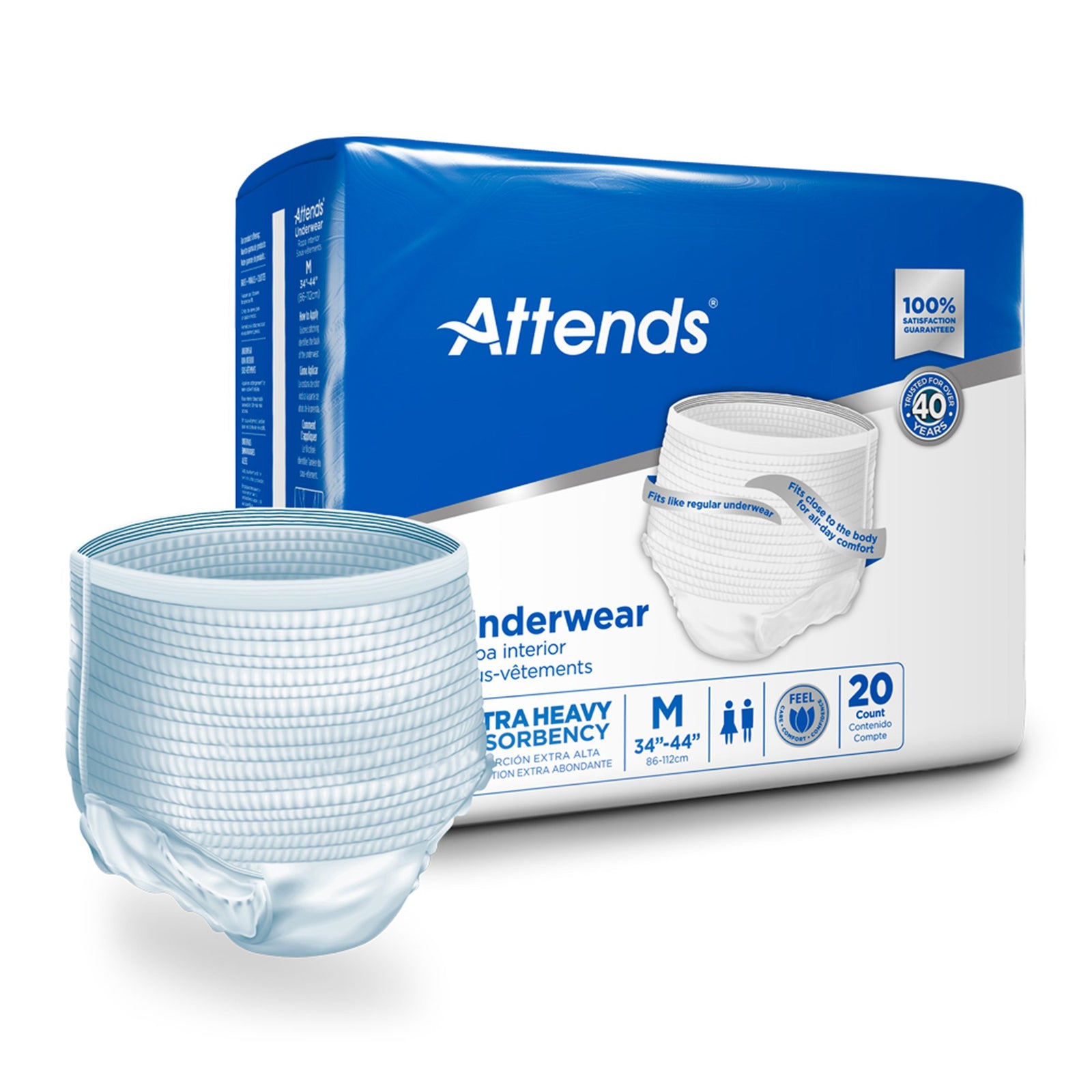 Attends Unisex Adult Absorbent Underwear