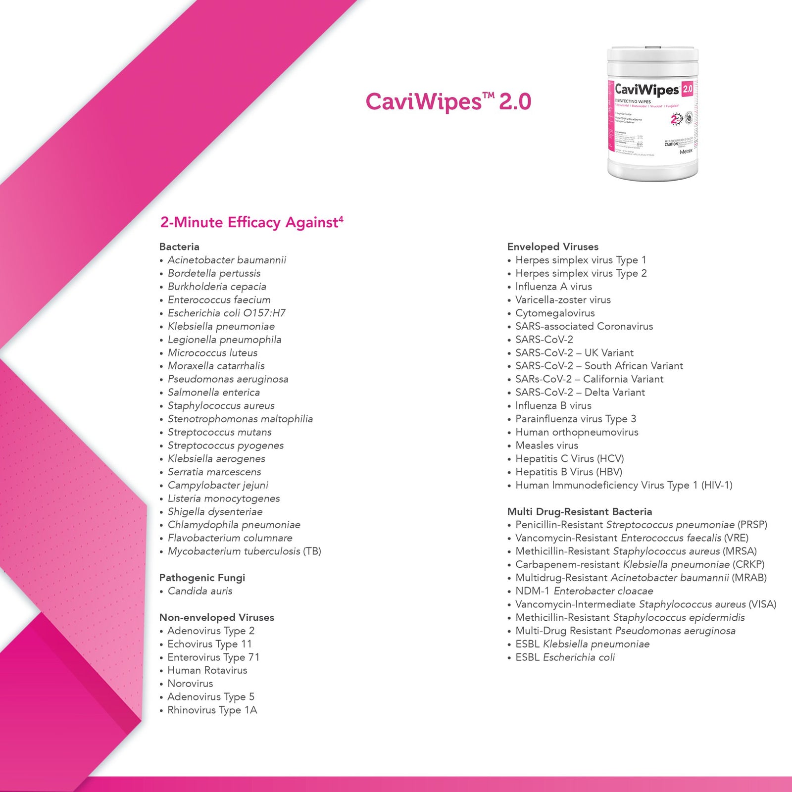 CaviWipes 2.0 Disinfecting Wipes