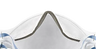 Macro close-up of the soft nose foam along the top inner edge of the 3M Aura 9205 Plus N95 respirator