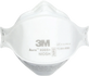 Front view of the 3M Aura 9205 Plus N95 particulate respirator showing the 3-panel flat-fold and stapled over-the-head straps