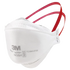 3M Aura 1870+ N95 surgical respirator, three-quarter view with red over-the-head straps