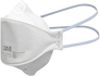 3M Aura 9205 Plus N95 particulate respirator, three-quarter view with over-the-head straps
