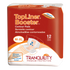 Tranquility TopLiner Booster Contour Pads package with flow-through design, heavy absorbency