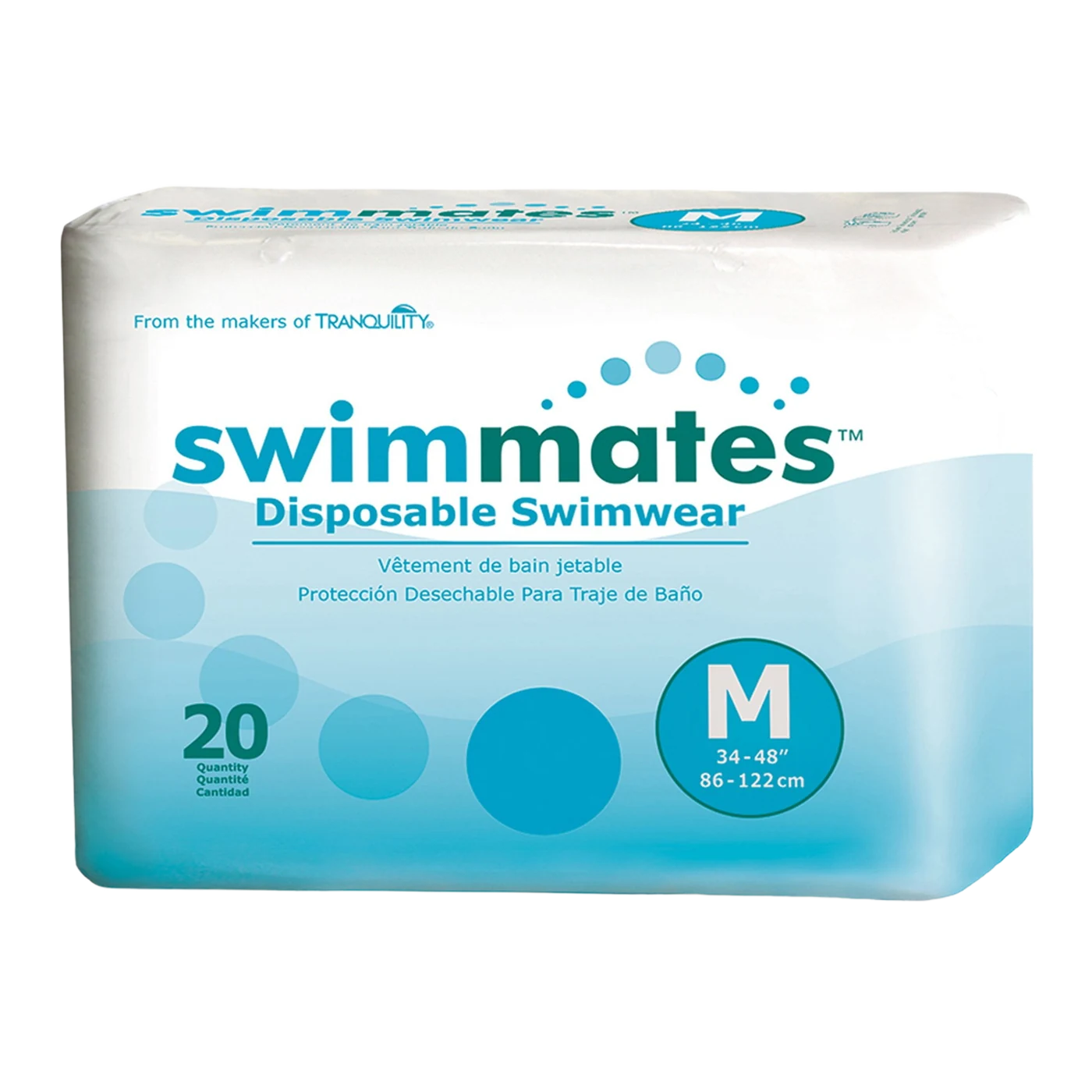 Swimmates Disposable Swimwear pull-on swim briefs package, unisex adult sizing
