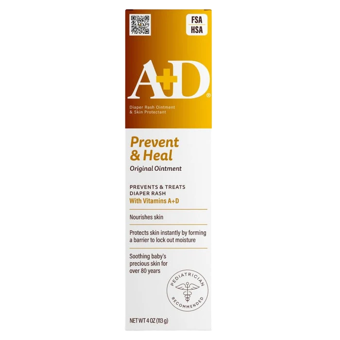 A+D Original Ointment 4 oz diaper rash and skin protectant tube with vitamins A and D
