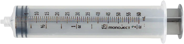 Cardinal Health luer lock tip syringe with clear graduated barrel and threaded luer lock tip