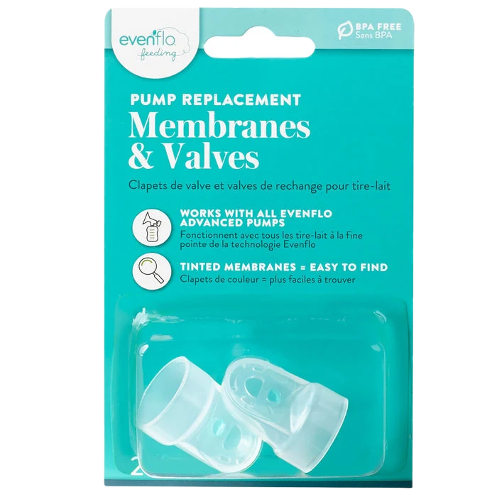 Evenflo breast pump replacement membranes and valves in retail packaging
