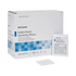 McKesson Instant Hand Sanitizing Wipes box, 100 individually wrapped packets, single wipe shown