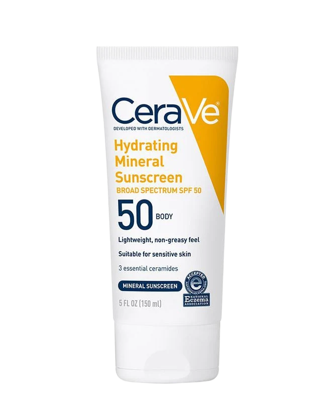CeraVe Hydrating Mineral Sunscreen Broad Spectrum SPF 50 body lotion 5 oz tube
