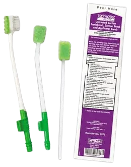 Stryker untreated suction toothbrush with suction swab and applicator swab oral care kit