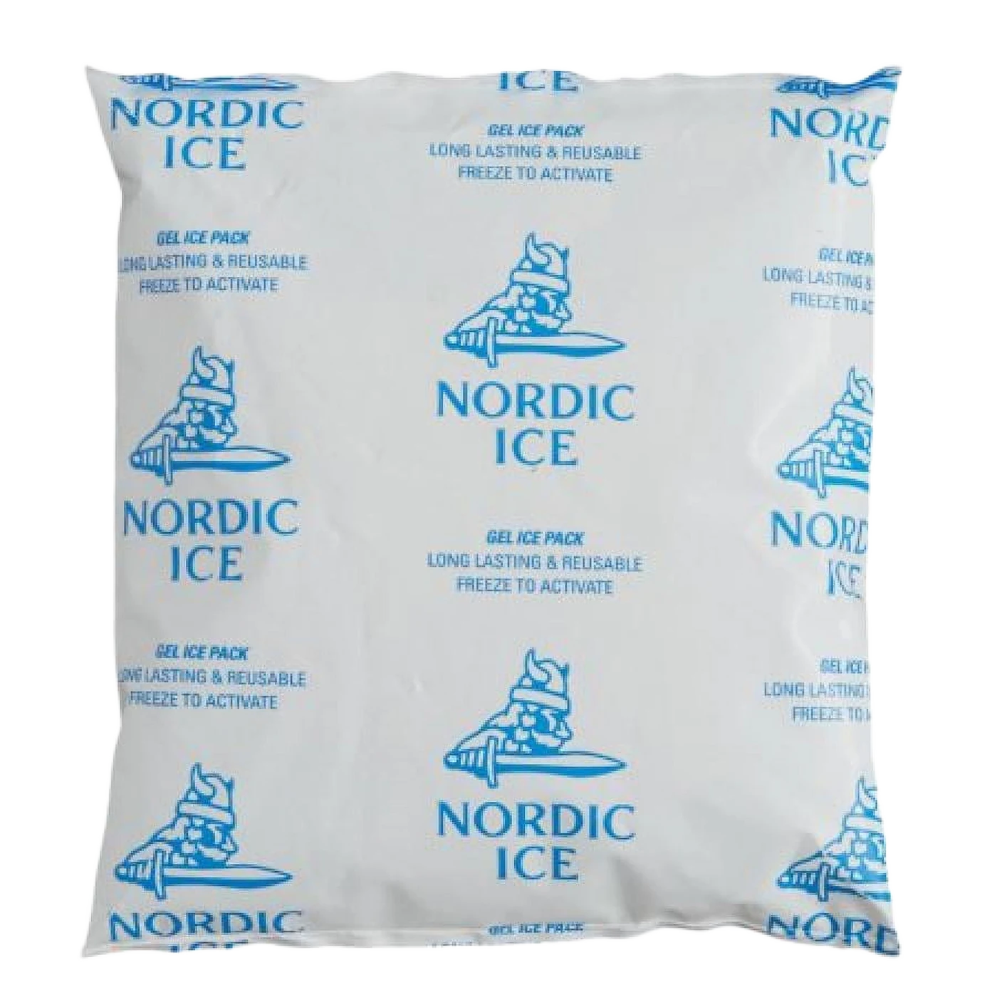Nordic Ice reusable refrigerant gel ice pack with blue Viking logo