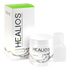 Healios oral supplement powder jar, box, and mixing bottle for mouth sore relief
