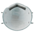 Inside view of the 3M 1860 N95 respirator showing the filter media interior and soft grey nose foam