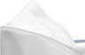 Macro close-up of the shaped adjustable nose clip on the embossed top panel of the 3M Aura 9205 Plus N95 respirator