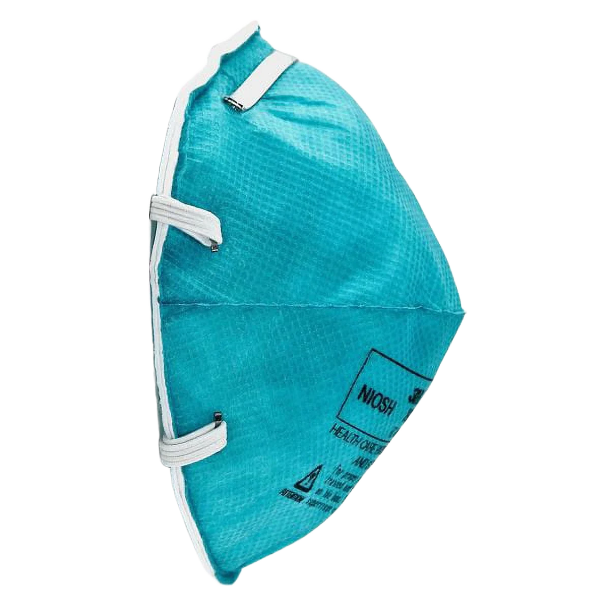3M 1860 N95 respirator side profile showing the molded cup depth and over-the-head straps