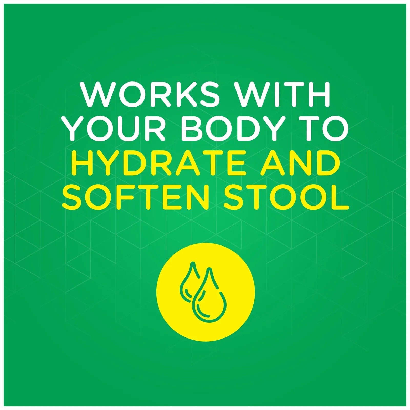 Fleet laxative graphic explaining it works with your body to hydrate and soften stool