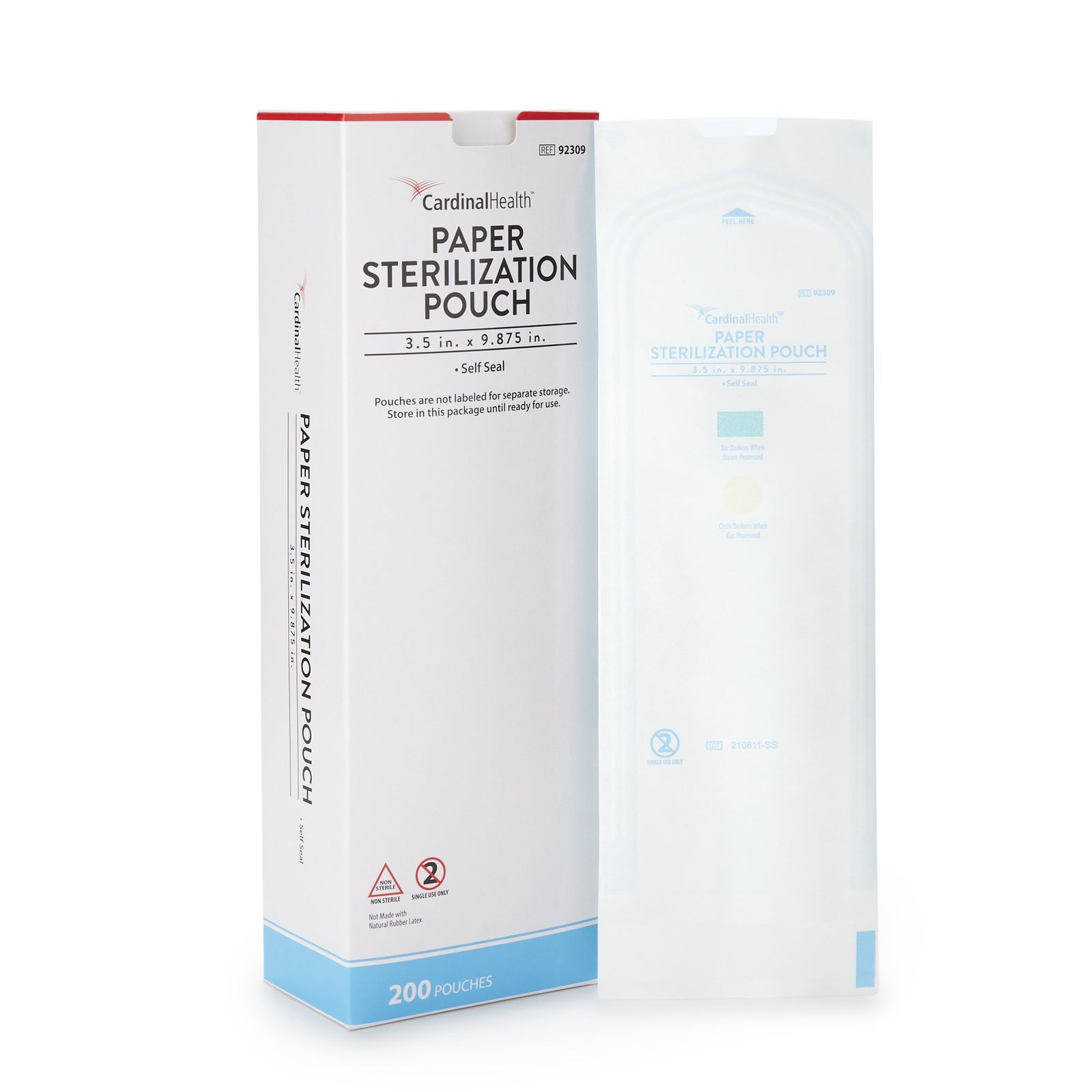 Sterilization Pouch Ethylene Oxide (Eo) Gas / Steam 5-1/4 X 10 Inch Transparent / White Self Seal Paper / Film