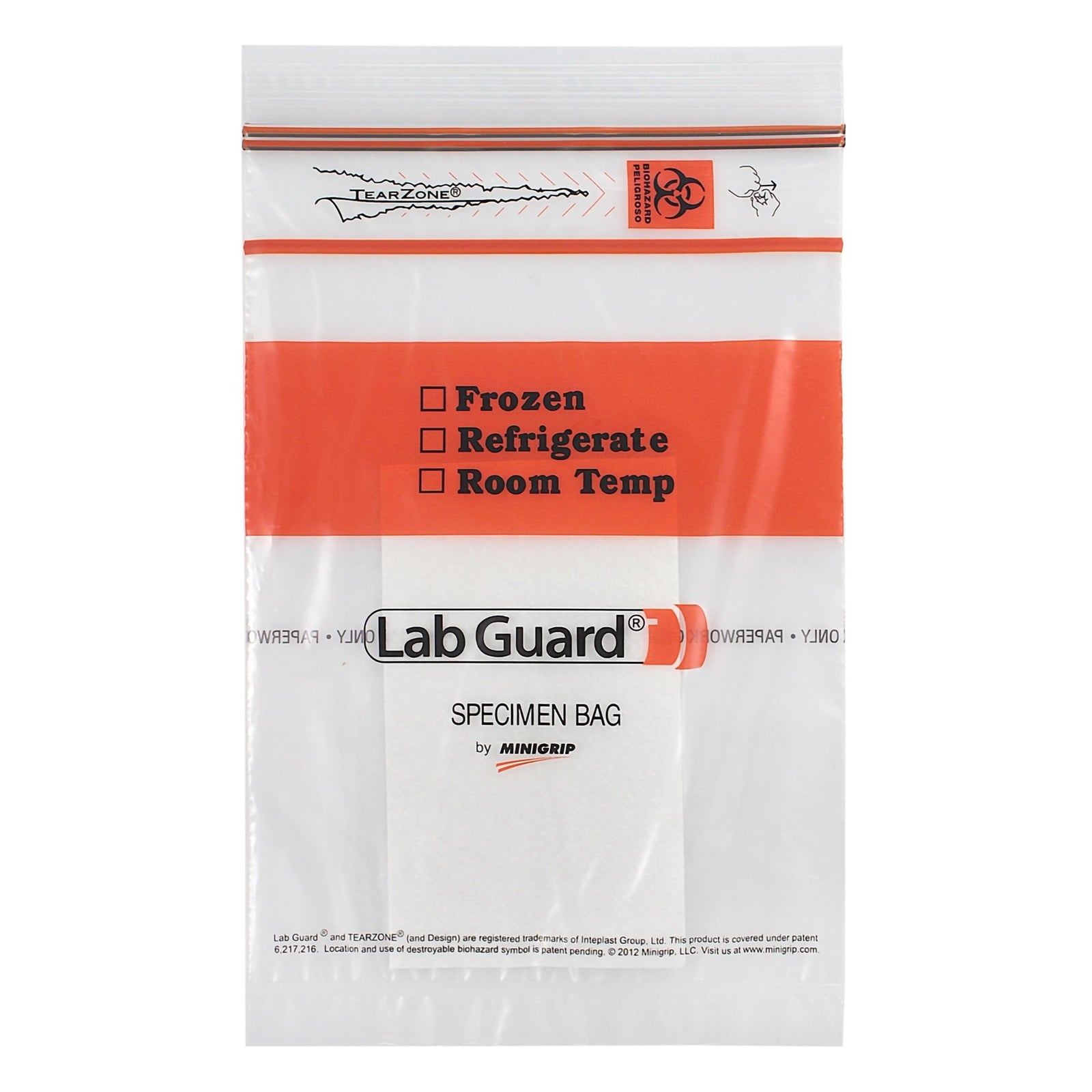 Lab Guard Double Zipper Specimen Transport Bag With Document Pouch And Absorbent Pad