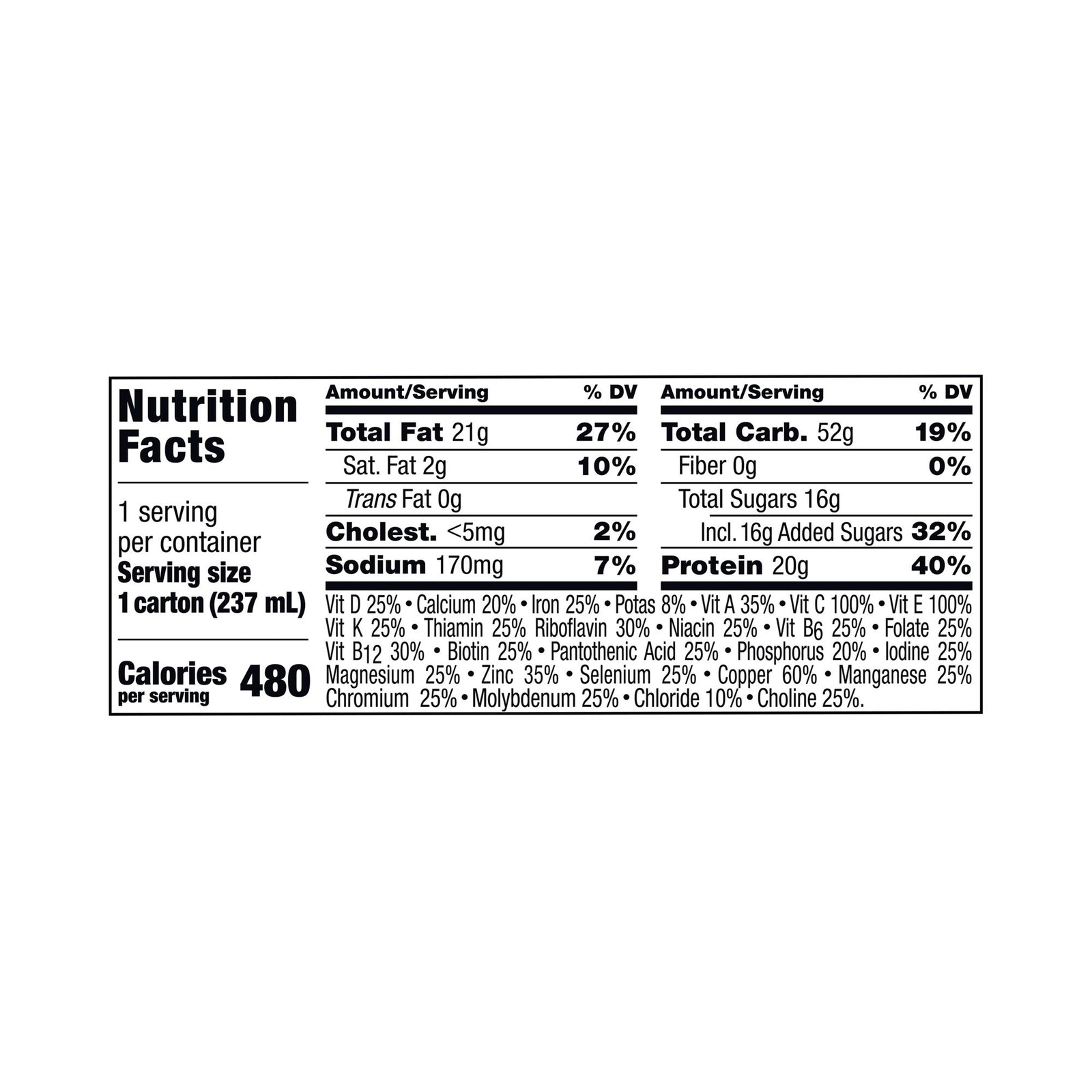 Resource® 2.0 Vanilla Oral Supplement, 8 oz. Carton, 24 per Case