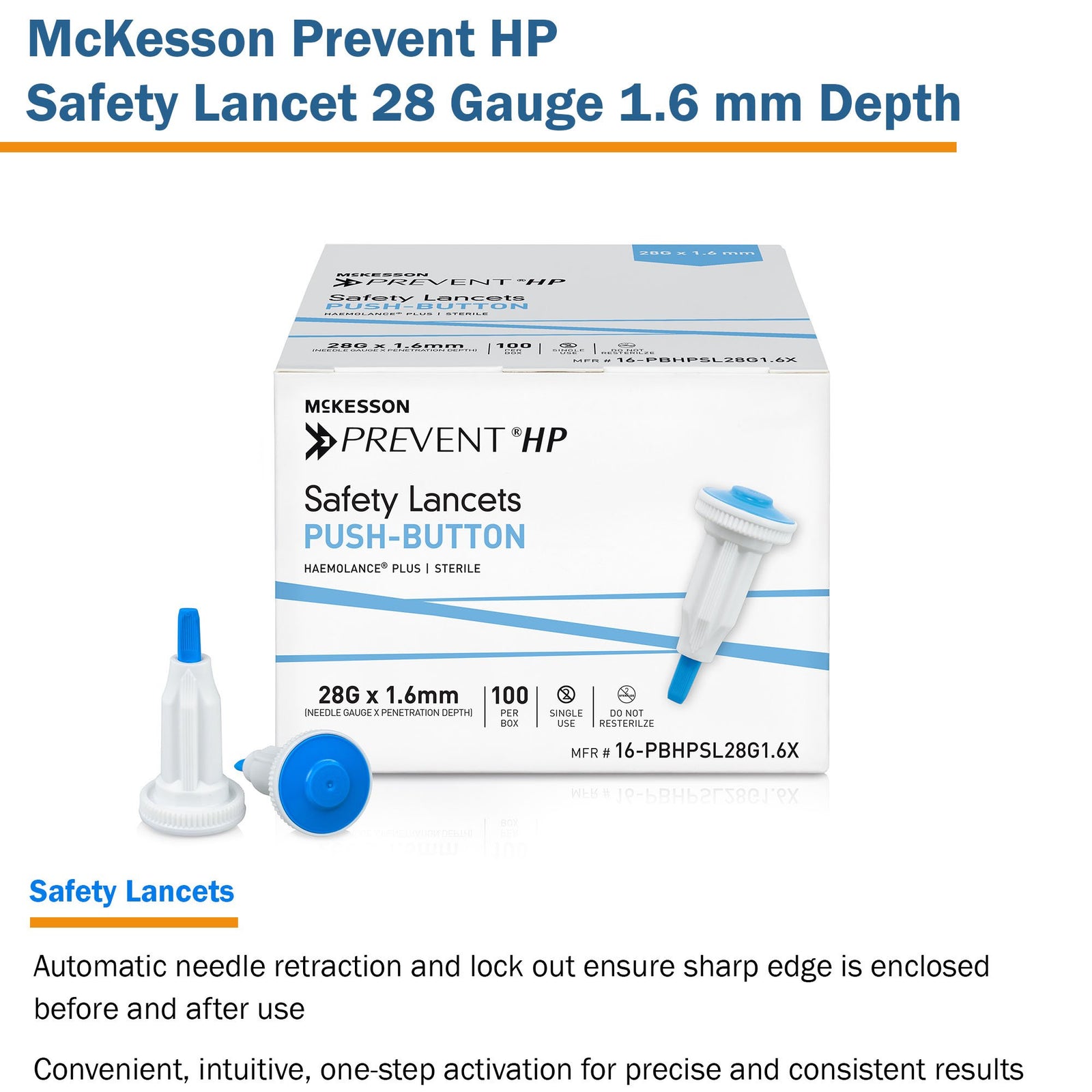 McKesson Prevent HP Push Button Safety Lancet