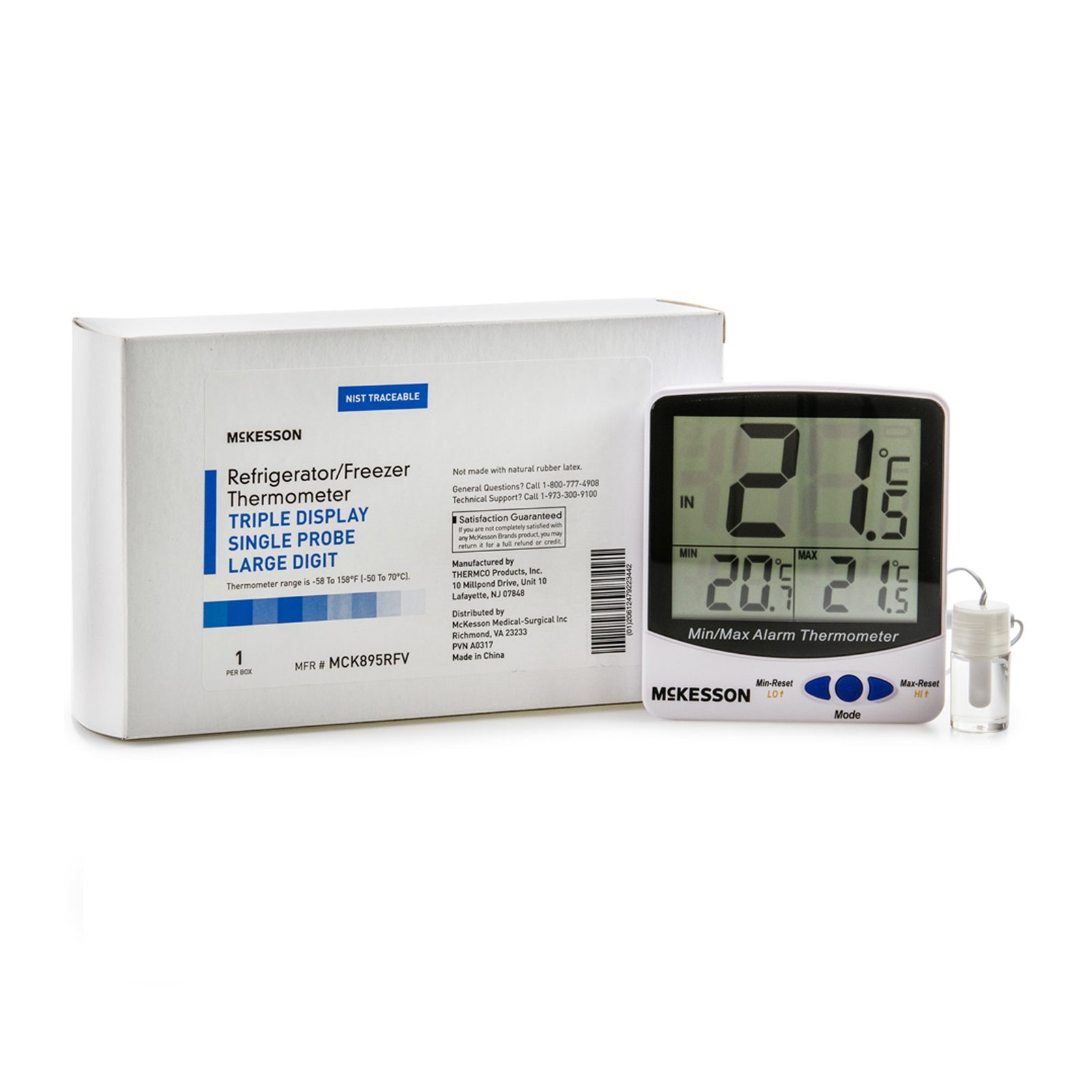 McKesson Digital Refrigerator / Freezer Thermometer With Alarm