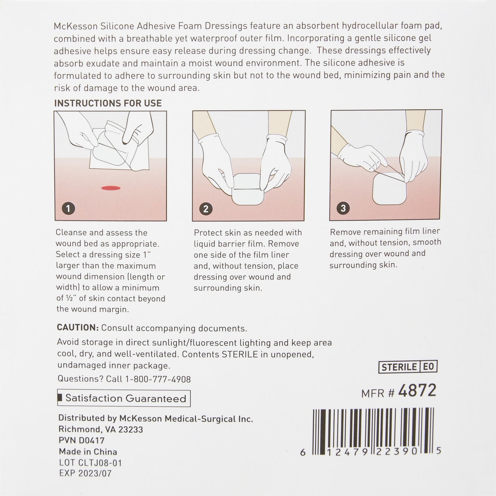 McKesson Lite Thin Silicone Foam Dressing