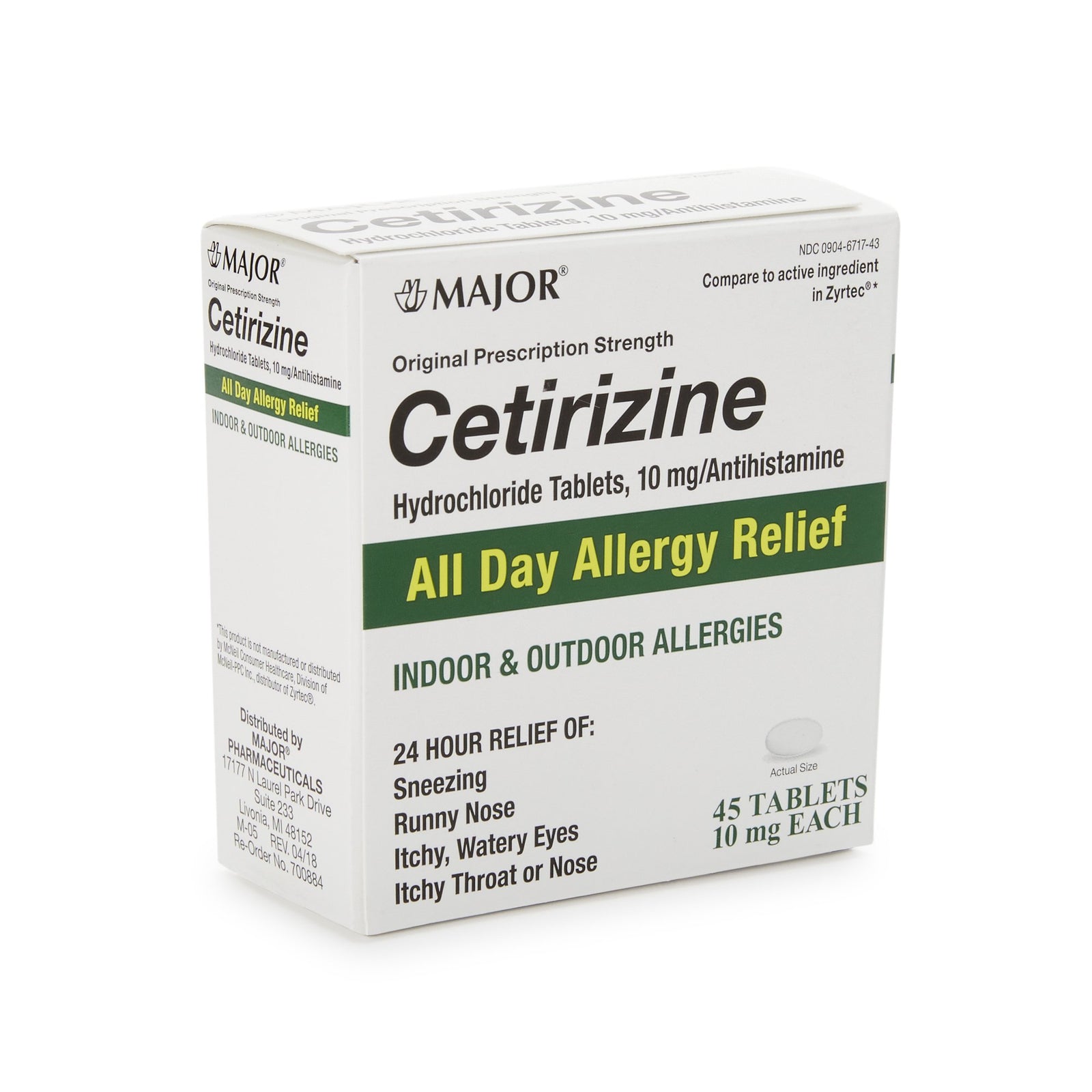 Major Cetirizine Antihistamine